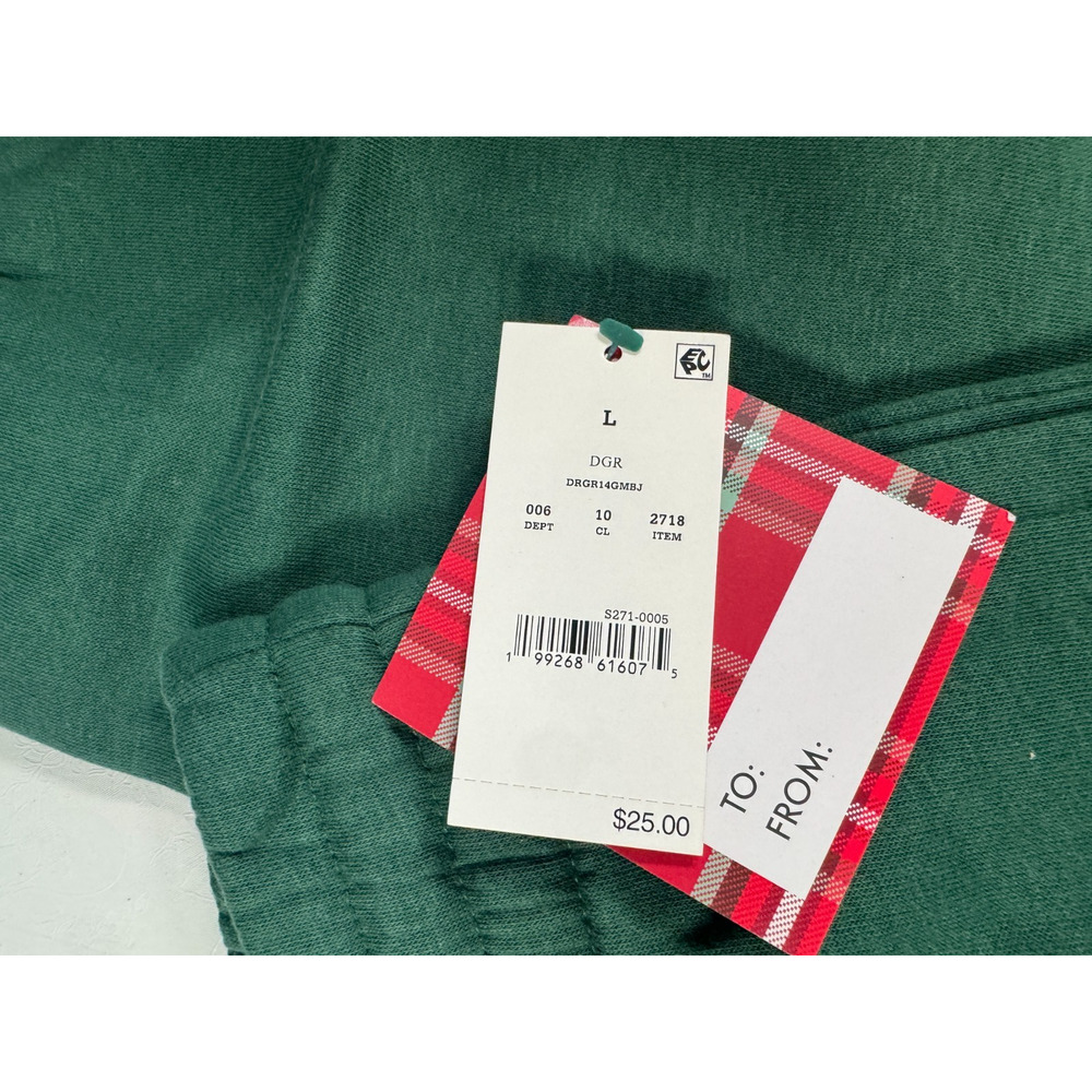Universal Adult Grinch Fleece Graphic Sweatpants Dark Green Size L NWT - Picture 3 of 4